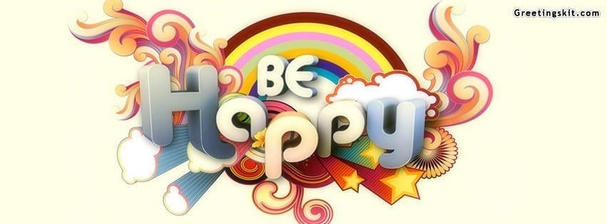 Be Happy Custom Font Facebook Cover