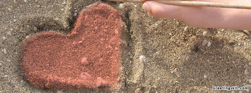 heart in sand facebook cover