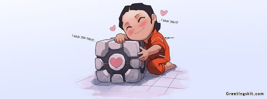 Portal Love Companion Cube Facebook Cover