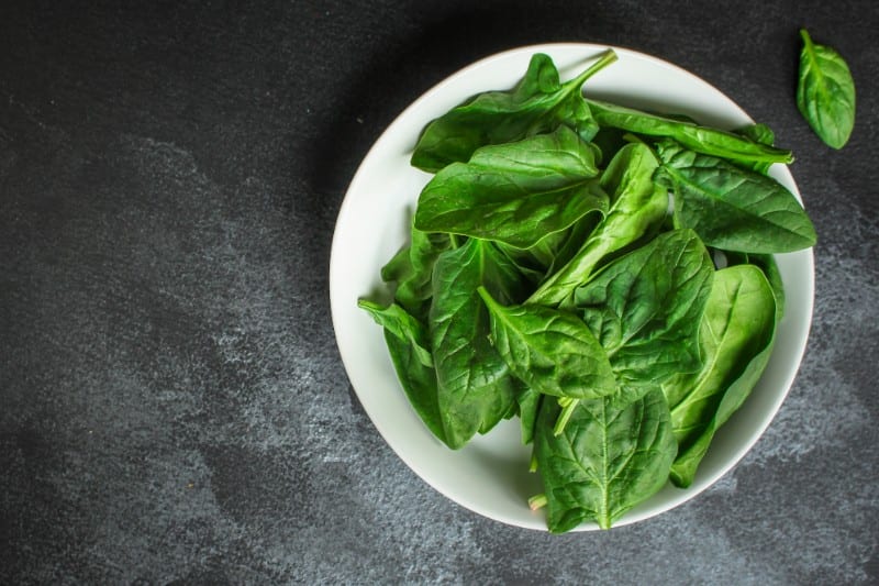 A plate of spinach